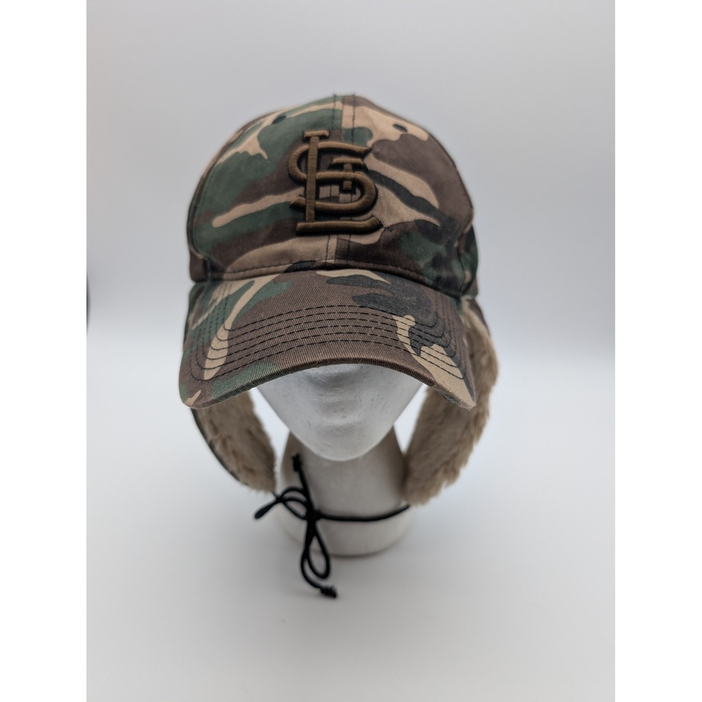Melonwear St Louis Cardinals Camo Ear Flap Hat Mens Baseball Cap Faux Fur Lining